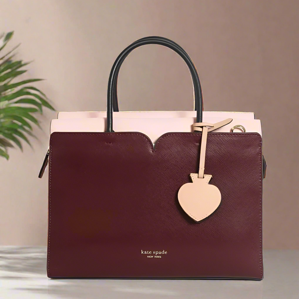 Kate Spade Spencer Cherrywood Red Pink Leather Satchel - Picture 9 of 9